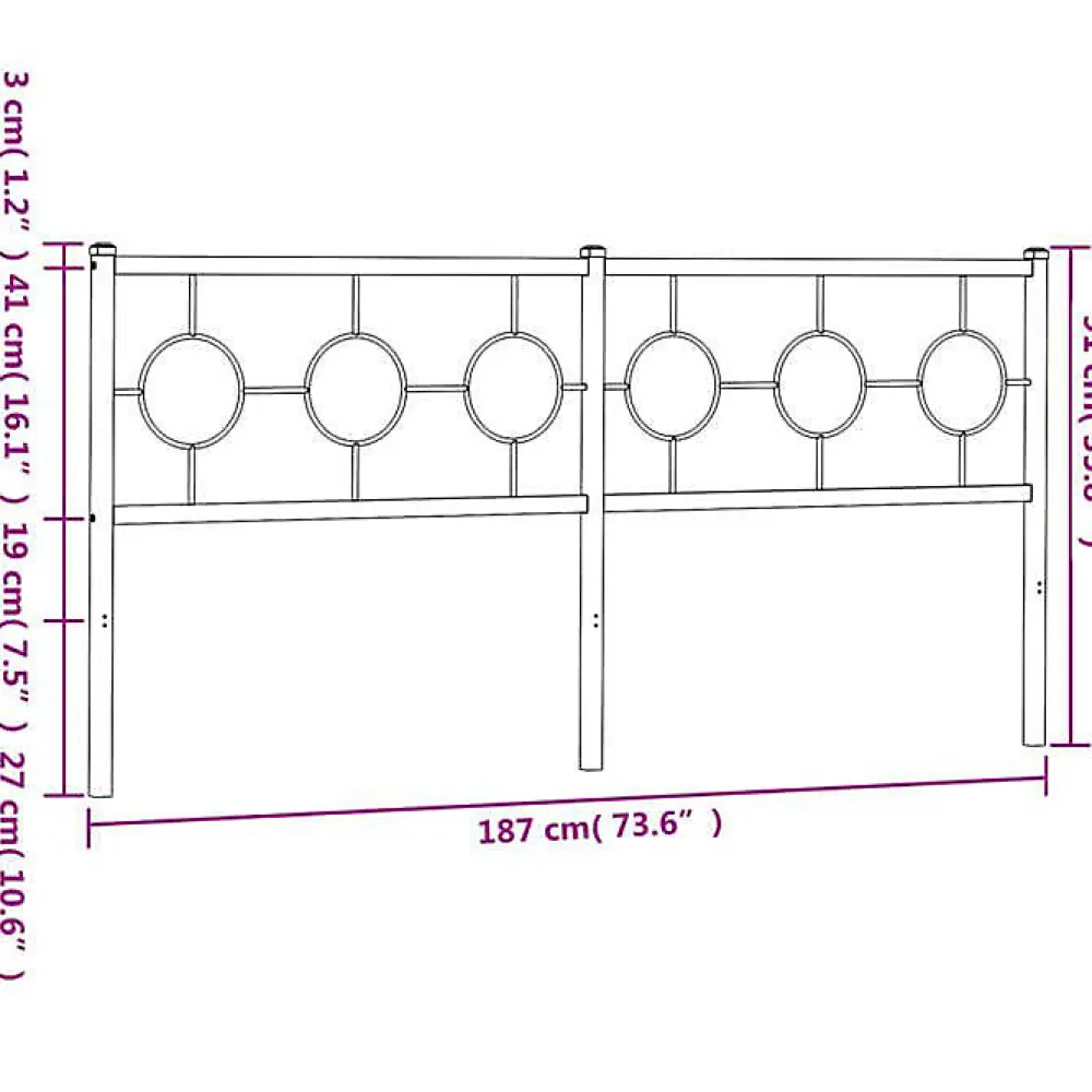 Tête de lit de remplacement métal blanc 180 cm>Vidaxl Online