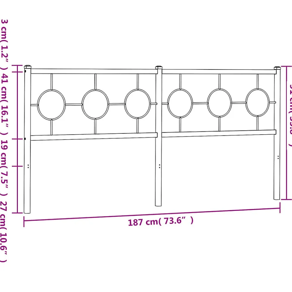 Tête de lit de remplacement métal blanc 180 cm>Vidaxl Online