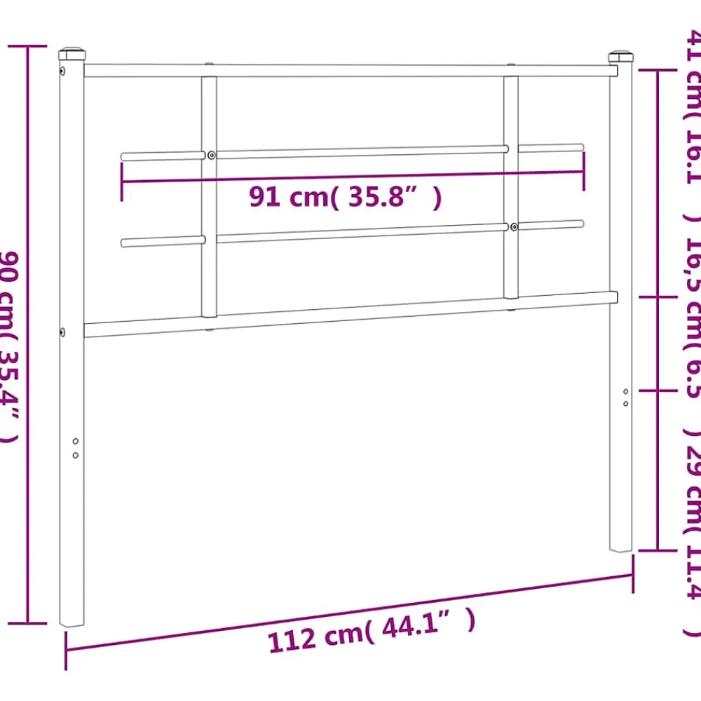 Vidaxl Tête de lit de remplacement métal noir 107 cm* Tête De Lit