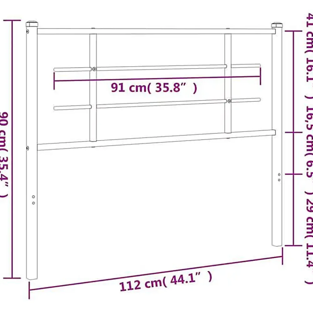 Vidaxl Tête de lit de remplacement métal noir 107 cm* Tête De Lit