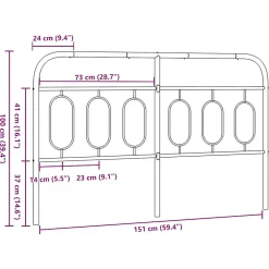 Tête de lit de remplacement métal noir 150 cm><noscript><img width=