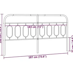 Vidaxl Tête de lit de remplacement métal noir 183 cm* Tête De Lit