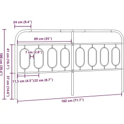Vidaxl Tête de lit de remplacement métal noir 183 cm* Tête De Lit