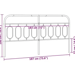 Vidaxl Tête de lit de remplacement métal noir 183 cm* Tête De Lit