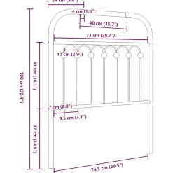 Tête de lit de remplacement métal blanc 75 cm><noscript><img width=