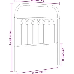 Tête de lit de remplacement métal blanc 75 cm><noscript><img width=