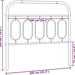 Vidaxl Tête de lit de remplacement métal blanc 100 cm* Tête De Lit