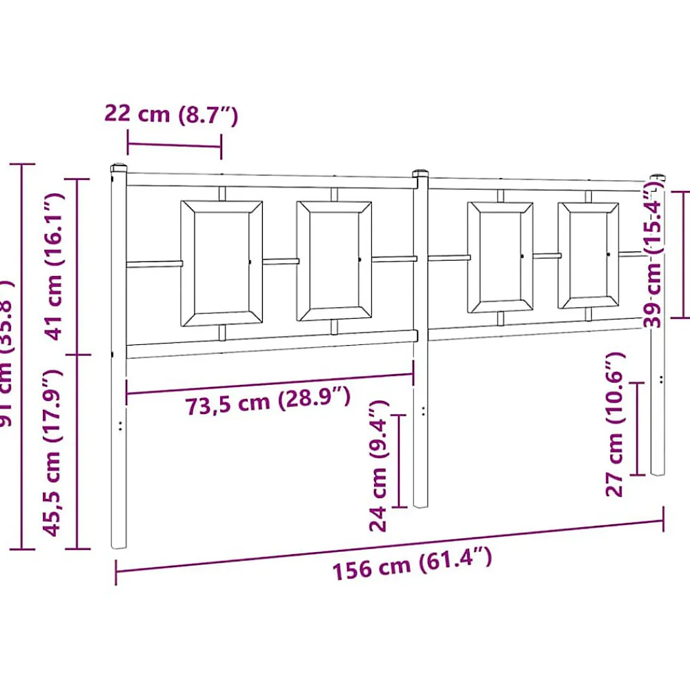 Tête de lit de remplacement métal blanc 150 cm>Vidaxl Outlet