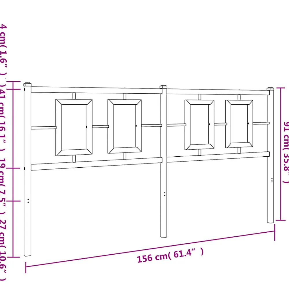Tête de lit de remplacement métal blanc 150 cm>Vidaxl Outlet