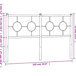 Tête de lit de remplacement métal blanc 135 cm><noscript><img width=
