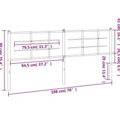 Vidaxl Tête de lit de remplacement métal blanc 193 cm* Tête De Lit