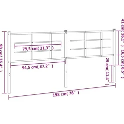 Vidaxl Tête de lit de remplacement métal blanc 193 cm* Tête De Lit