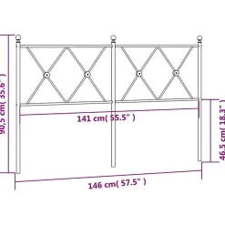 Vidaxl Tête de lit de remplacement métal blanc 140 cm* Tête De Lit