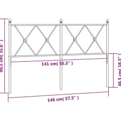 Vidaxl Tête de lit de remplacement métal blanc 140 cm* Tête De Lit
