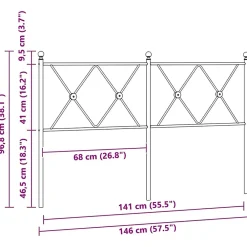 Vidaxl Tête de lit de remplacement métal blanc 140 cm* Tête De Lit