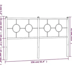 Tête de lit de remplacement métal noir 150 cm><noscript><img width=