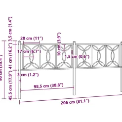 Tête de lit de remplacement métal blanc 200 cm><noscript><img width=