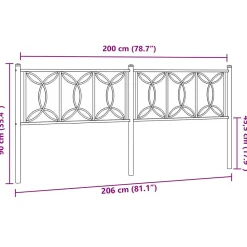 Tête de lit de remplacement métal blanc 200 cm><noscript><img width=