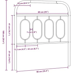 Vidaxl Tête de lit de remplacement métal noir 90 cm* Tête De Lit
