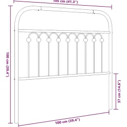Vidaxl Tête de lit de remplacement métal noir 100 cm* Tête De Lit