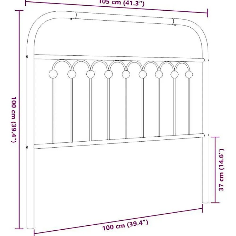 Vidaxl Tête de lit de remplacement métal noir 100 cm* Tête De Lit