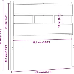 Tête de lit de remplacement chêne marron 100 cm acier et bois d'ingénierie><noscript><img width=