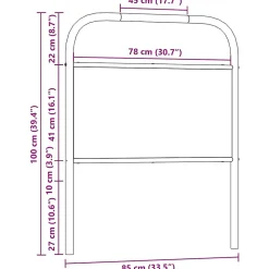 Tête de lit de remplacement chêne fumé 80 cm acier et bois d'ingénierie><noscript><img width=
