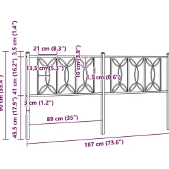 Vidaxl Tête de lit de remplacement métal blanc 180 cm* Tête De Lit
