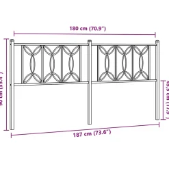 Vidaxl Tête de lit de remplacement métal blanc 180 cm* Tête De Lit