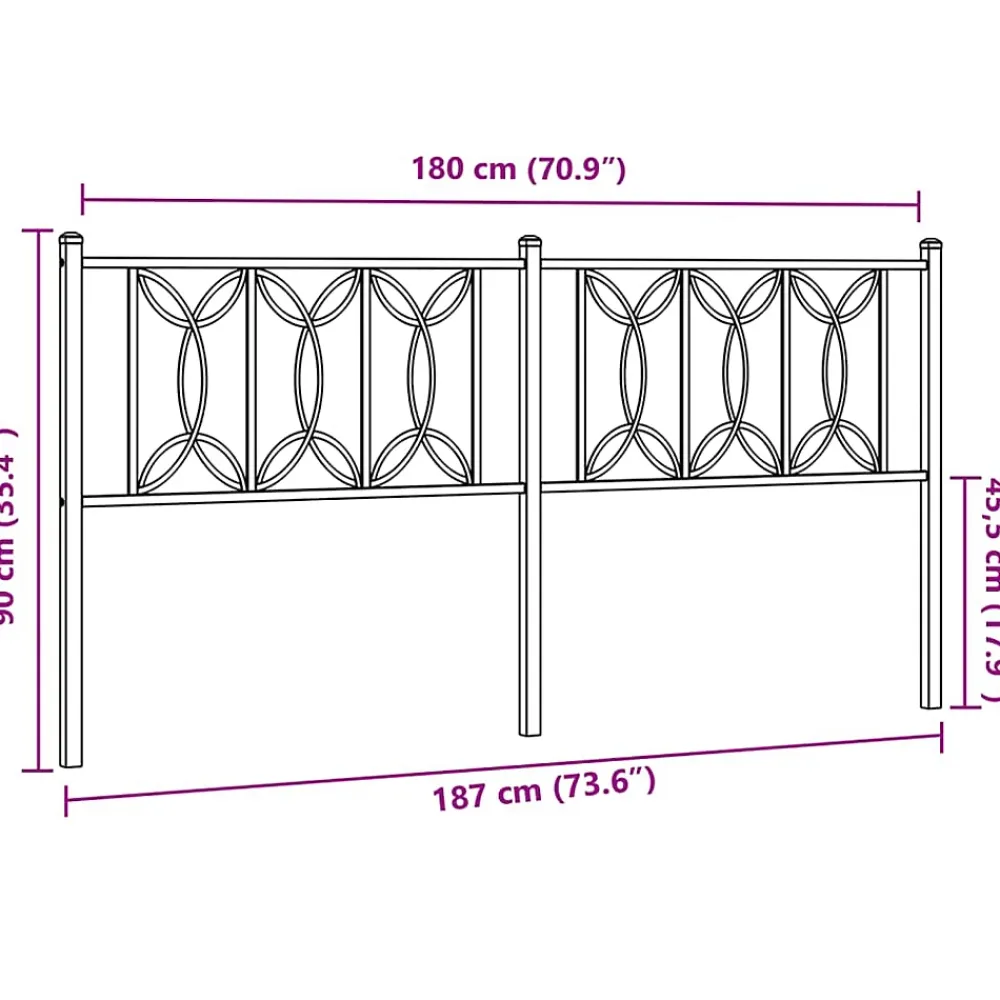 Vidaxl Tête de lit de remplacement métal blanc 180 cm* Tête De Lit