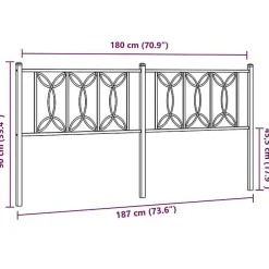 Vidaxl Tête de lit de remplacement métal blanc 180 cm* Tête De Lit