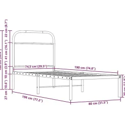 Tête de lit de remplacement chêne sonoma 75 cm acier et bois d'ingénierie><noscript><img width=