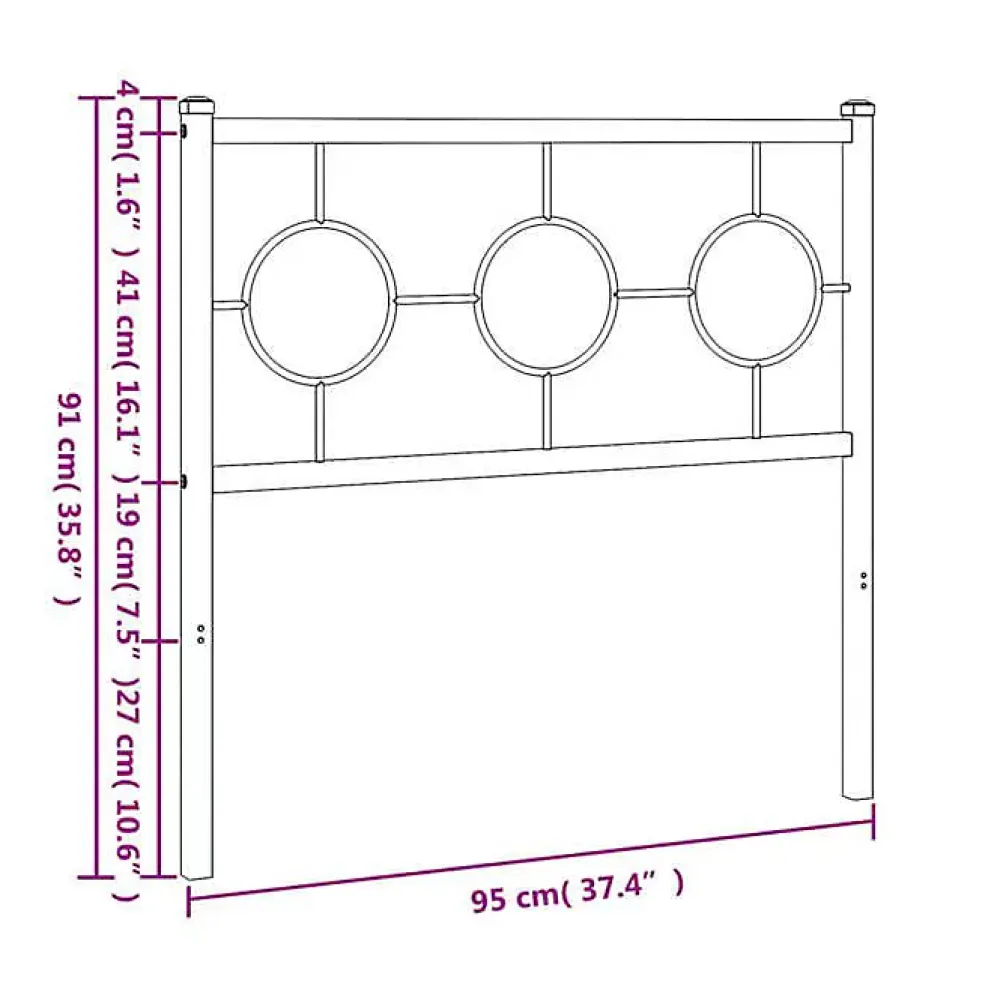 Vidaxl Tête de lit de remplacement métal noir 90 cm* Tête De Lit