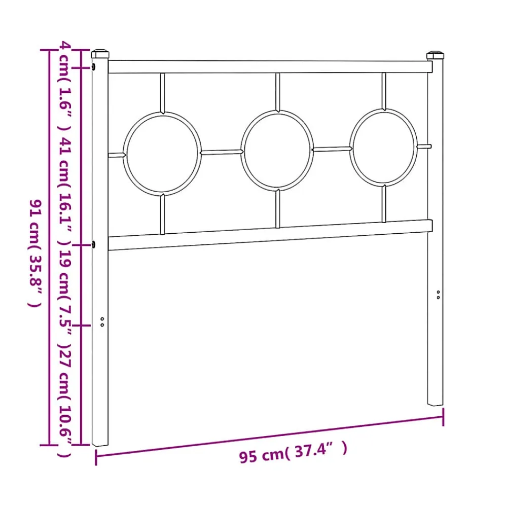 Vidaxl Tête de lit de remplacement métal noir 90 cm* Tête De Lit