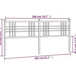 Tête de lit de remplacement métal noir 200 cm><noscript><img width=