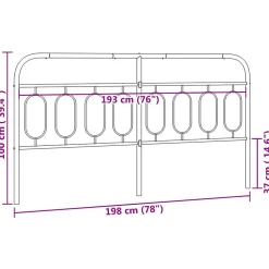 Tête de lit de remplacement métal noir 193 cm><noscript><img width=