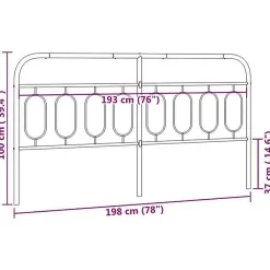Tête de lit de remplacement métal noir 193 cm><noscript><img width=