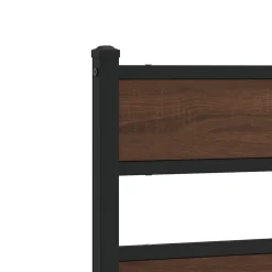 Tête de lit de remplacement chêne marron 200 cm acier et bois d'ingénierie><noscript><img width=