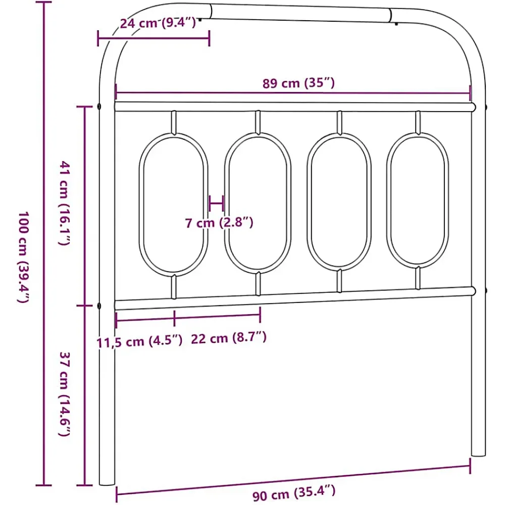 Vidaxl Tête de lit de remplacement métal blanc 90 cm* Tête De Lit