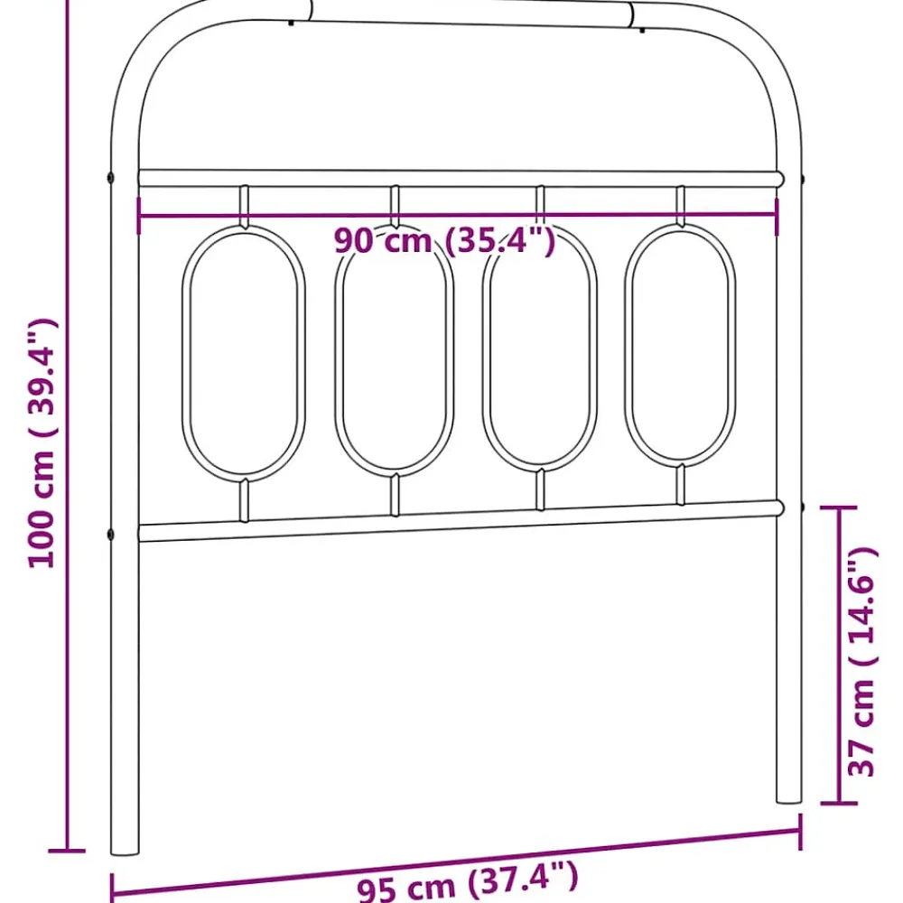 Vidaxl Tête de lit de remplacement métal blanc 90 cm* Tête De Lit