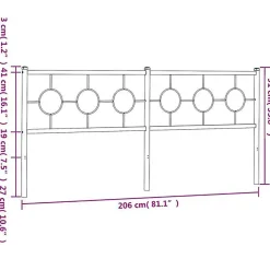 Vidaxl Tête de lit de remplacement métal noir 200 cm* Tête De Lit