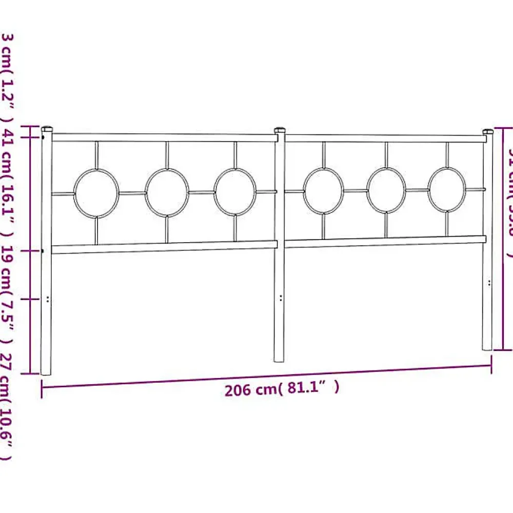Vidaxl Tête de lit de remplacement métal noir 200 cm* Tête De Lit