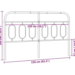 Vidaxl Tête de lit de remplacement métal blanc 150 cm* Tête De Lit
