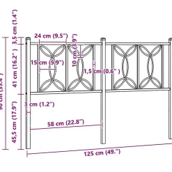 Tête de lit de remplacement métal noir 120 cm><noscript><img width=
