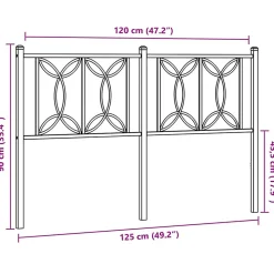 Tête de lit de remplacement métal noir 120 cm><noscript><img width=