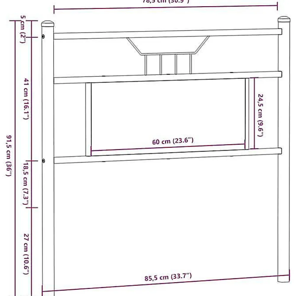 Tête de lit de remplacement chêne marron 80 cm bois d'ingénierie et acier>Vidaxl Best