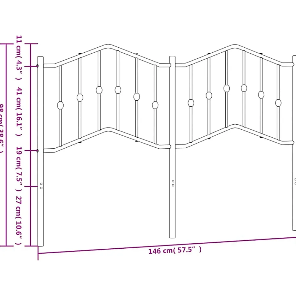Vidaxl Tête de lit de remplacement métal noir 140 cm* Tête De Lit