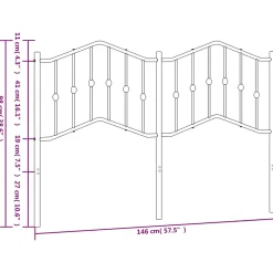 Vidaxl Tête de lit de remplacement métal noir 140 cm* Tête De Lit