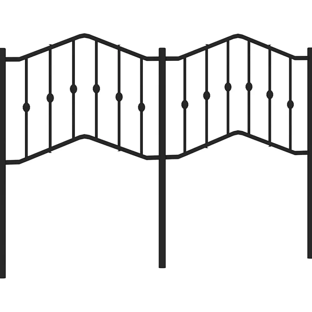 Vidaxl Tête de lit de remplacement métal noir 140 cm* Tête De Lit