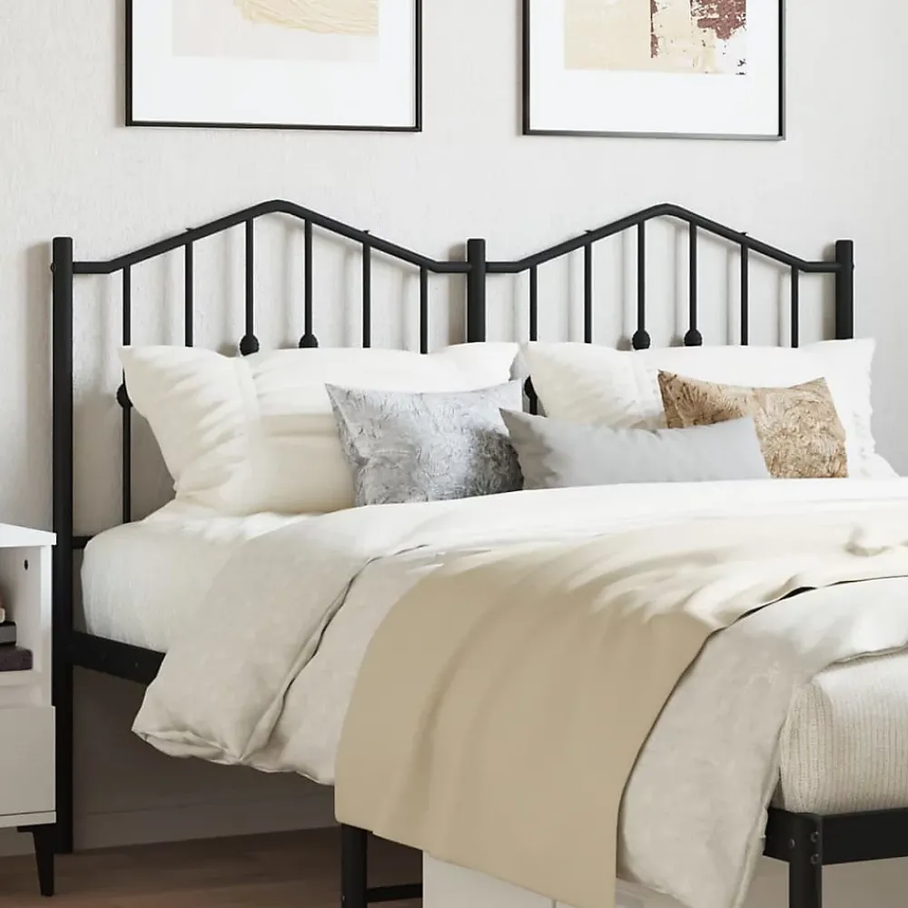 Vidaxl Tête de lit de remplacement métal noir 140 cm* Tête De Lit
